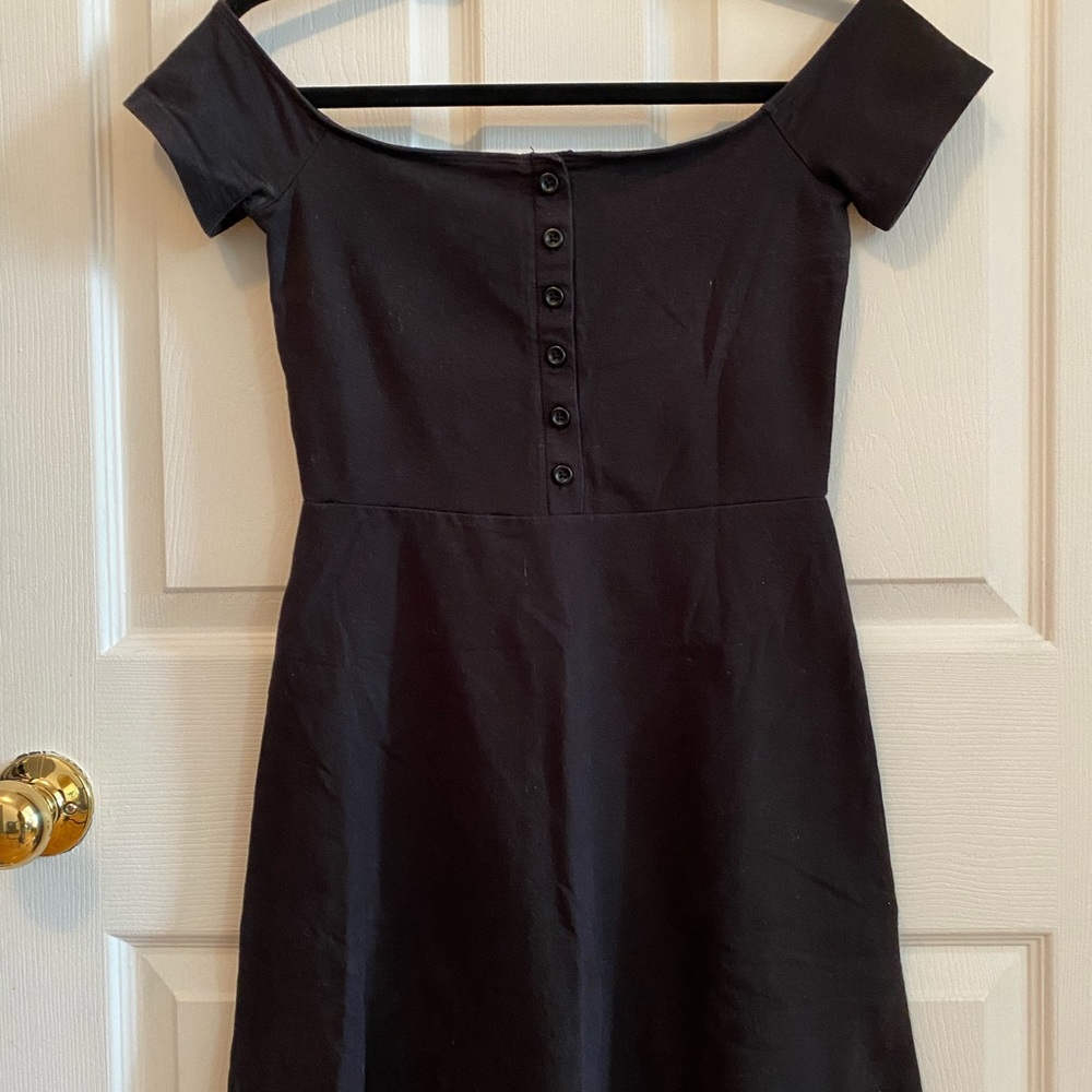 *SOLD* Forever 21 Black Off-the-shoulder Skater Dress